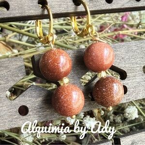 Alquimia Sparkling Gold and sunstone Earrings